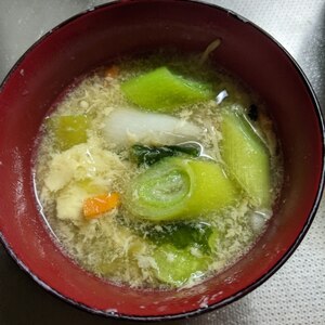 卵ふんわり♡白菜としめじとほうれん草の中華スープ